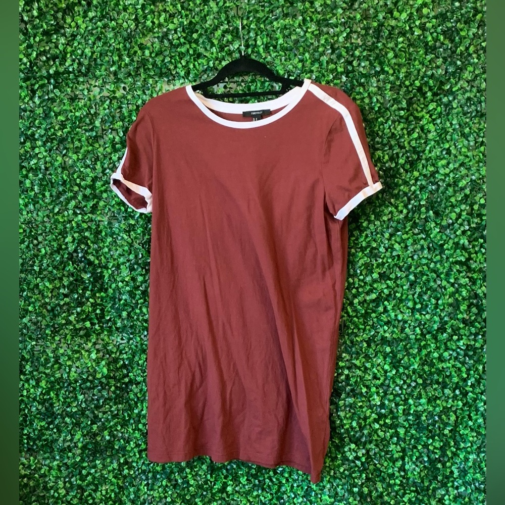 Forever 21 Red Mini Dress with White Trim